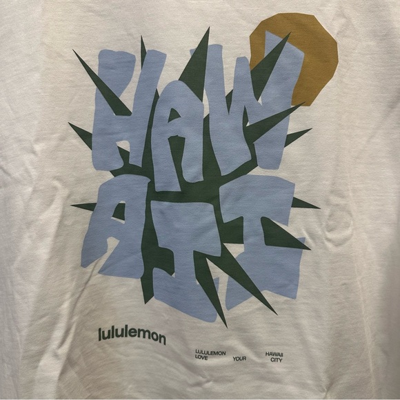 NWT 8 Lululemon Relaxed-Fit Cotton Jersey T-Shirt Hawaii City Big Island Logo - Picture 2 of 6